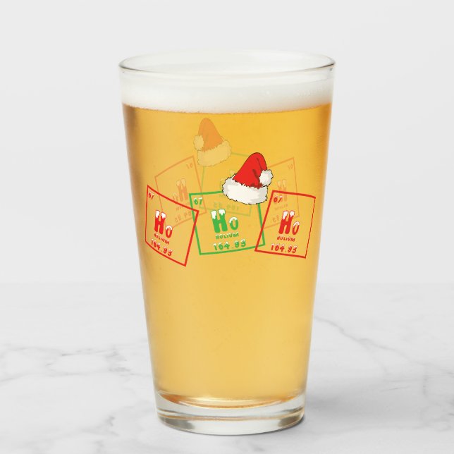 Ho Ho Ho | Funny Christmas Chemistry Geek Humour Glass (Front Filled)