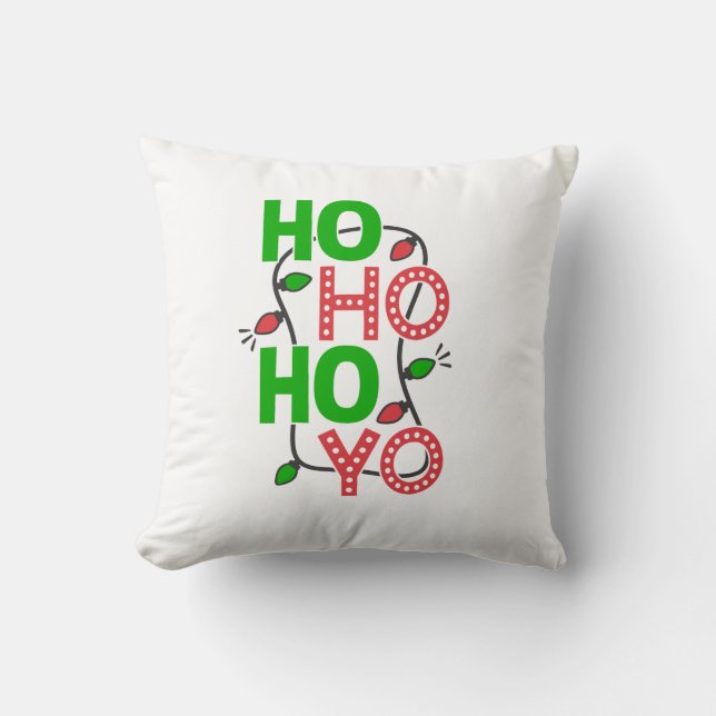 Ho Ho Ho Funny Christmas Cushion (Front)