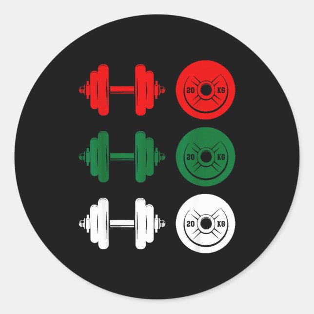 Ho Ho Ho Funny Dumbbell Christmas Weightlifting Gy Classic Round Sticker (Front)