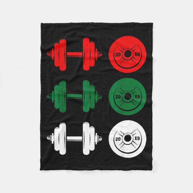 Ho Ho Ho Funny Dumbbell Christmas Weightlifting Gy Fleece Blanket (Front)