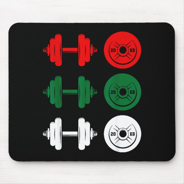 Ho Ho Ho Funny Dumbbell Christmas Weightlifting Gy Mouse Mat (Front)