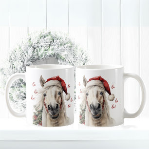 Ho Ho Ho! Funny Horse Santa Mug