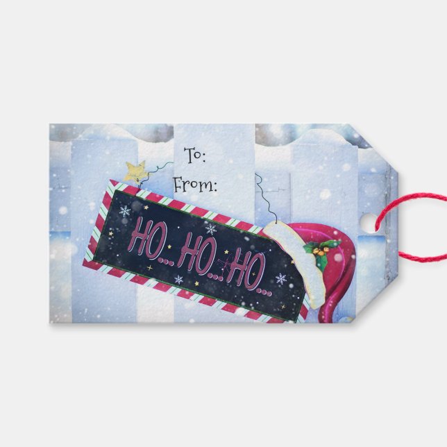 Ho Ho Ho Gift Tags (Front (Horizontal))