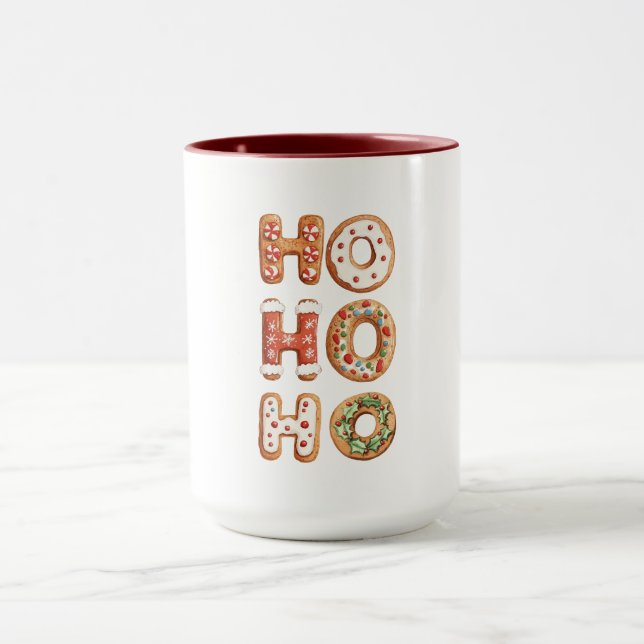 Ho Ho Ho Gingerbread Cookie Christmas Mug (Center)
