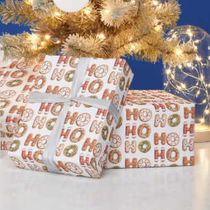 Ho Ho Ho Gingerbread Cookie Christmas Wrapping Paper