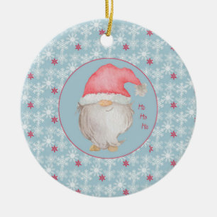 Ho Ho Ho Gnome 1st Christmas as Big Brother photo Ceramic Tree Decoration
