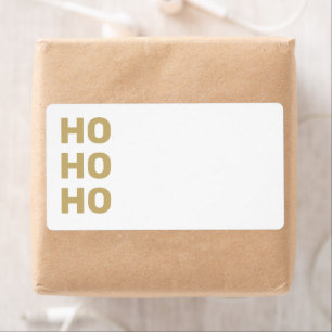 Ho Ho Ho gold blank Christmas Return Address