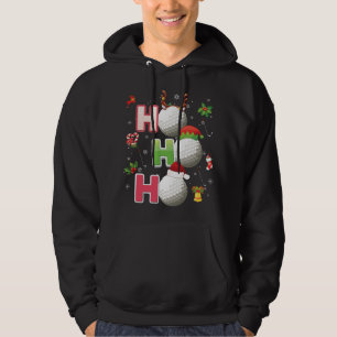Ho Ho Ho Golf Ball Christmas Santa Elf Reindeer Me Hoodie