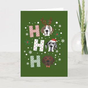 Ho Ho Ho Great Dane Merry Christmas Holiday Card