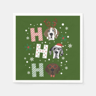 Ho Ho Ho Great Dane Merry Christmas Napkin