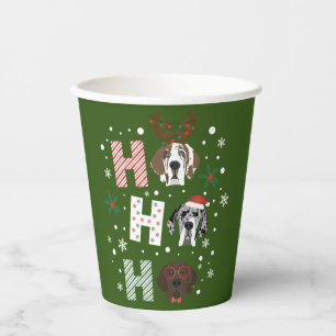 Ho Ho Ho Great Dane Merry Christmas Paper Cups