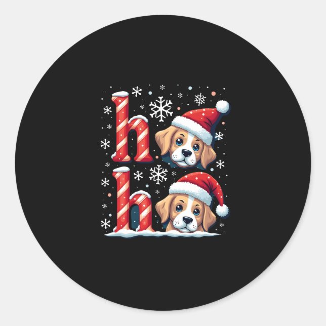 Ho Ho Ho Great Pyrenees Dog Lover Christmas Santa  Classic Round Sticker (Front)