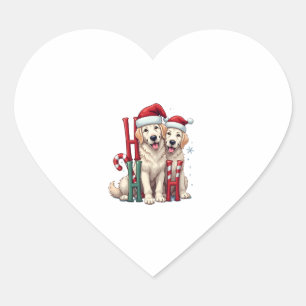 Ho Ho Ho Great Pyrenees Dog Lover Christmas Santa Heart Sticker