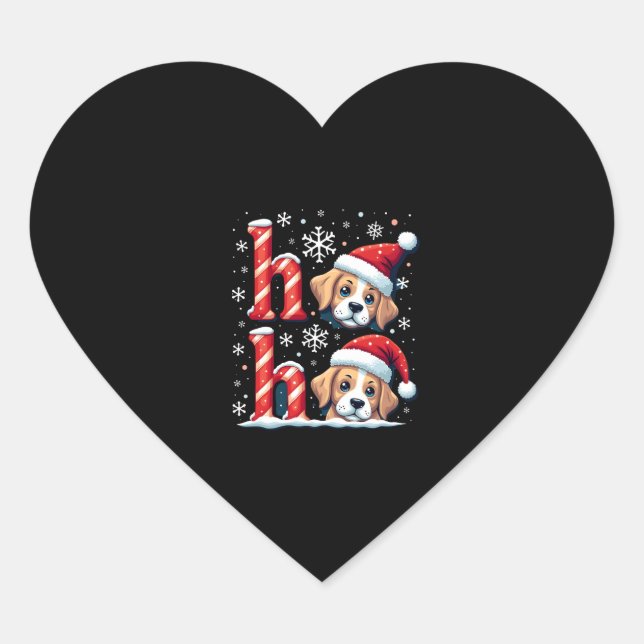 Ho Ho Ho Great Pyrenees Dog Lover Christmas Santa  Heart Sticker (Front)