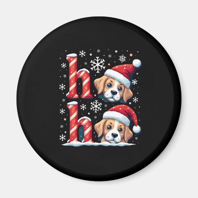 Ho Ho Ho Great Pyrenees Dog Lover Christmas Santa  Magnet (Front)