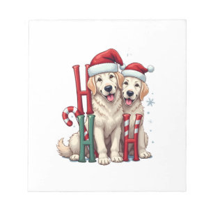 Ho Ho Ho Great Pyrenees Dog Lover Christmas Santa Notepad
