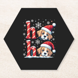 Ho Ho Ho Great Pyrenees Dog Lover Christmas Santa Paper Coaster