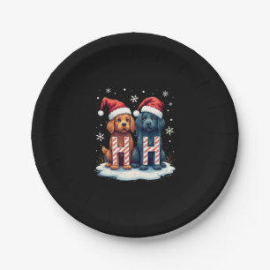 Ho Ho Ho Great Pyrenees Dog Lover Christmas Santa Paper Plate