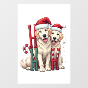Ho Ho Ho Great Pyrenees Dog Lover Christmas Santa Window Cling