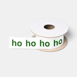 Ho-Ho-Ho Green and White Satin Ribbon