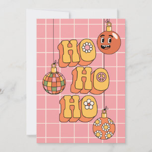 Ho Ho Ho - Groovy Christmas Cheer Holiday Card