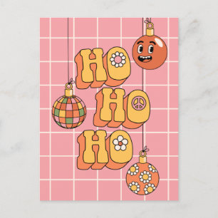 Ho Ho Ho - Groovy Christmas Cheer Holiday Postcard