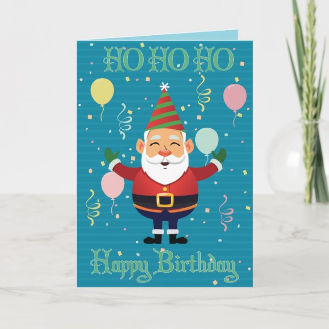 Ho Ho Ho Happy Birthday Card (Front)