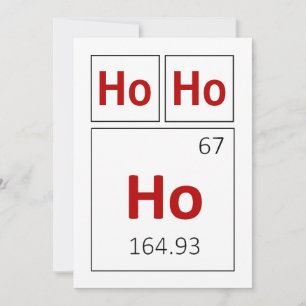 Ho Ho Ho Happy Holidays Periodic Table Red Science Holiday Card