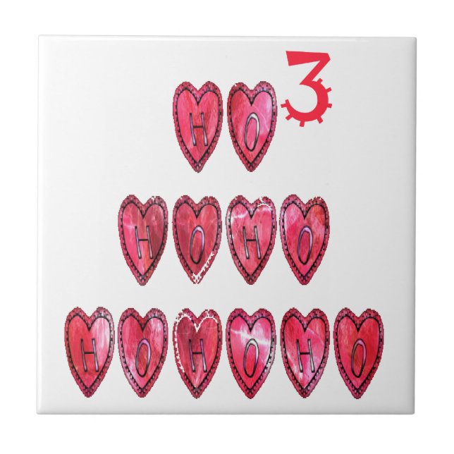 Ho Ho Ho Hearts Collection. Tile (Front)