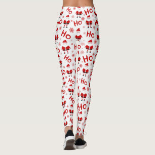 Ho Ho Ho Ho aSanta Claus Christmas Pattern Leggings