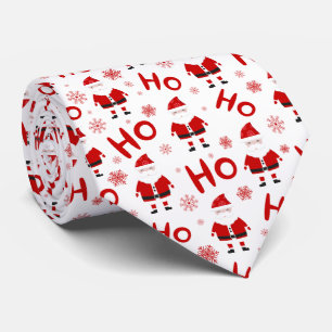 Ho Ho Ho Ho aSanta Claus Christmas Pattern Tie