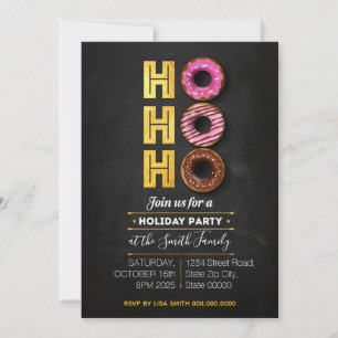 HO! HO! HO! Holiday Doughnuts Party Invitation
