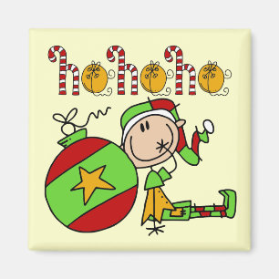 Ho Ho Ho Holiday Elf Christmas Magnet