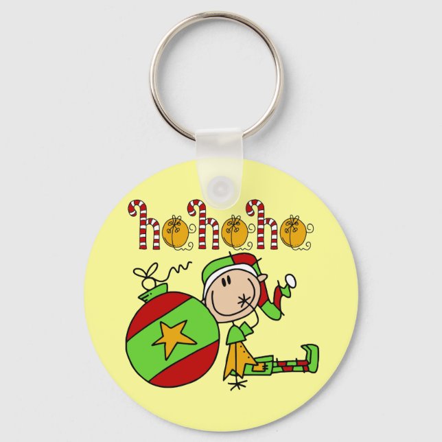 Ho Ho Ho Holiday Elf Key Ring (Front)