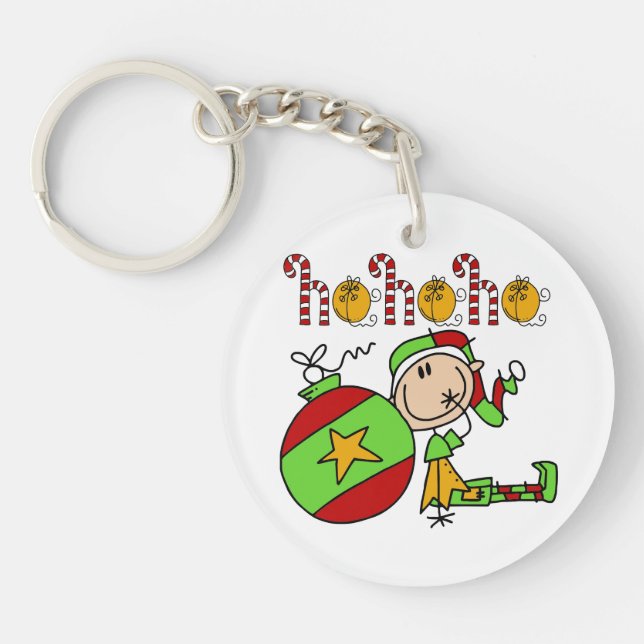 Ho Ho Ho Holiday Elf Key Ring (Front)