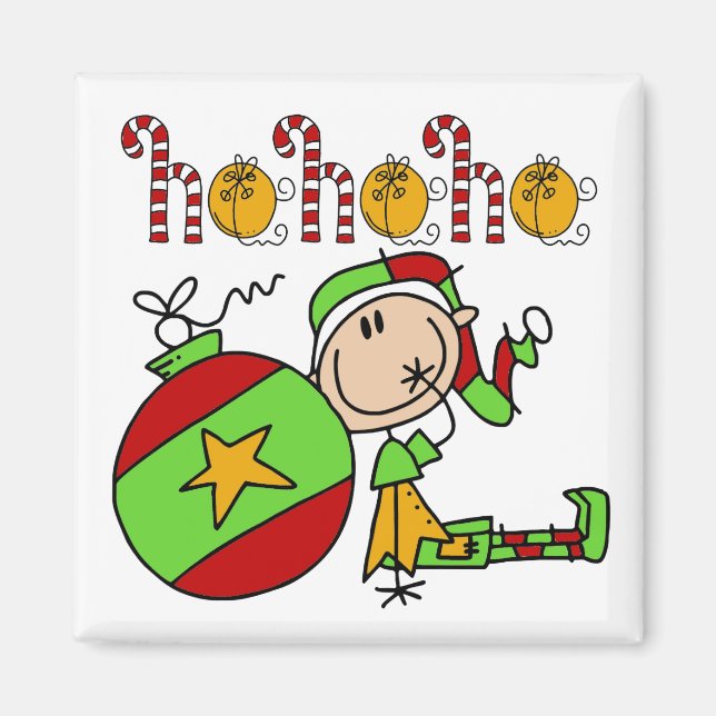 Ho Ho Ho Holiday Elf Magnet (Front)