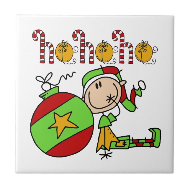 Ho Ho Ho Holiday Elf Tile (Front)