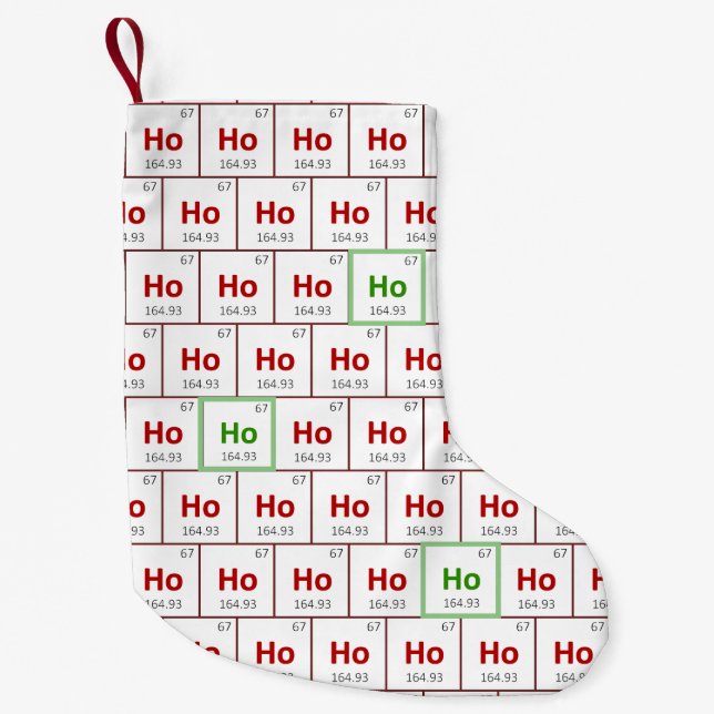 "Ho Ho Ho" Holiday Periodic Table Chemistry Small Christmas Stocking (Front)