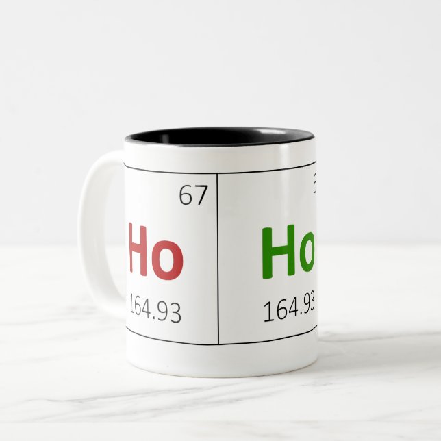 Ho Ho Ho Holiday Periodic Table Mug (Front Left)