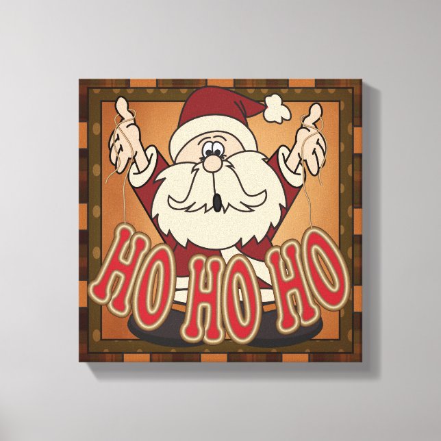 Ho Ho Ho Holiday Santa Claus Canvas (Front)