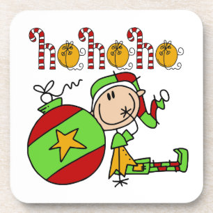 Ho Ho Ho Holiday Santa's Christmas Elf Coaster