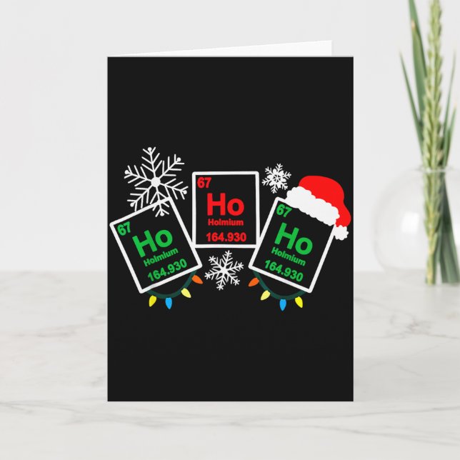 Ho Ho Ho Holmium Chemistry Element 67 Periodic Tab Card (Front)