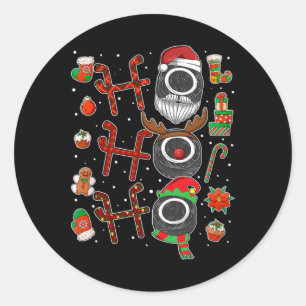Ho Ho Ho Ice Hockey Christmas Ice Hockey Player Xm Classic Round Sticker