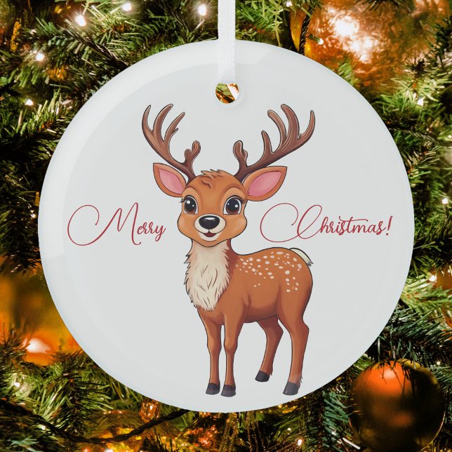 Ho-Ho-Ho! It's a Reindeer ! Glass Tree Decoration (Creator Uploaded)