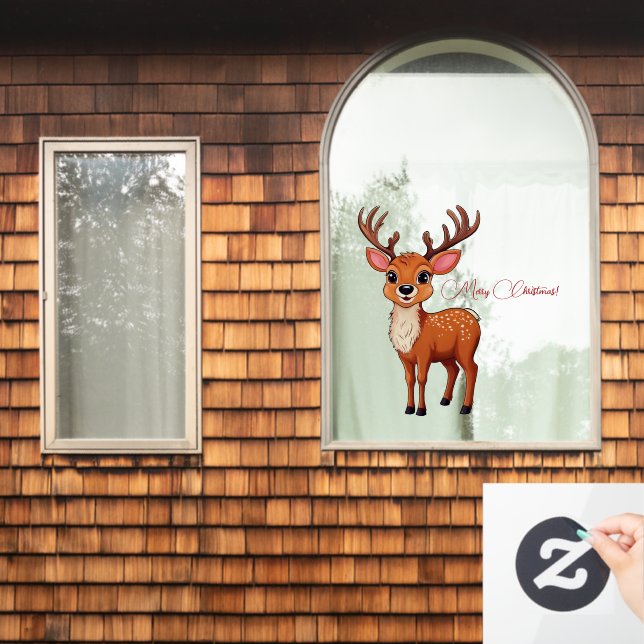 Ho-Ho-Ho! It's a Reindeer  Window Cling (Home Window)