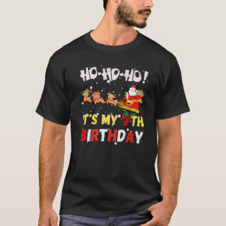 Ho Ho Ho It's My 7Th Birthday Christmas Santa Clau T-Shirt