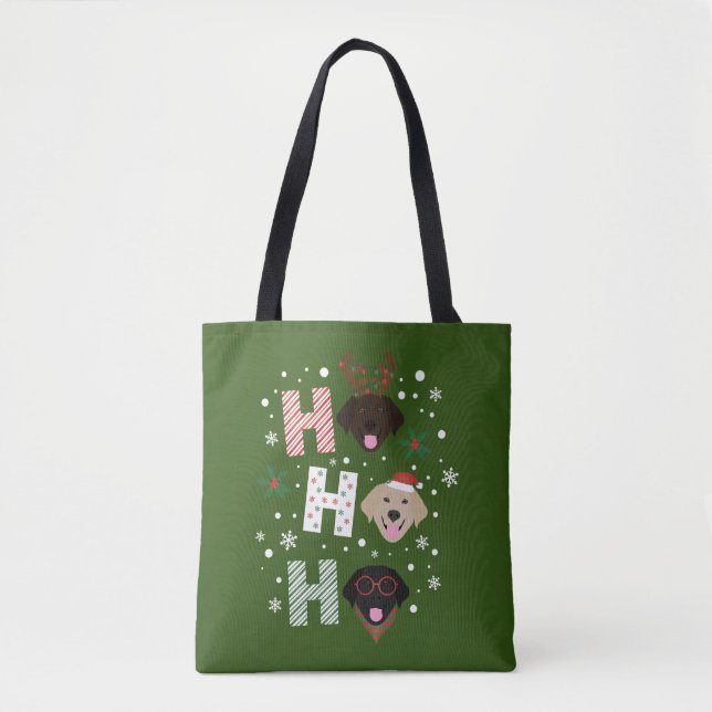 Ho Ho Ho Labrador Retriever Merry Christmas Tote Bag (Front)