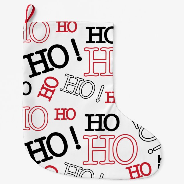 Ho Ho Ho Large Christmas Stocking (Front)