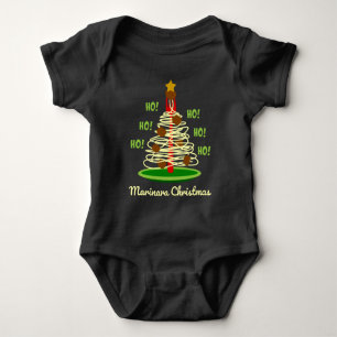 Ho! Ho! Ho! Marinara Christmas Pasta Tree Baby Bodysuit