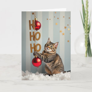 Ho Ho Ho Meowry Christmas Cat Card